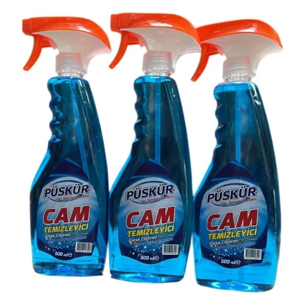 Puskur Cam Temızleyıcı 500 Ml Sprey 3 Lü