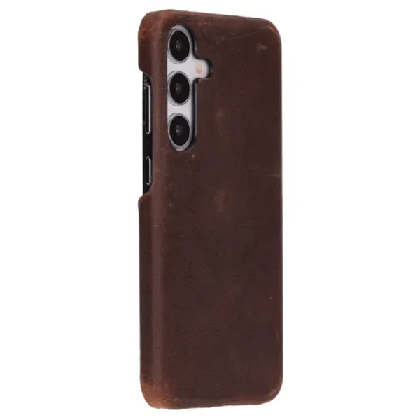 Samsung Galaxy S25 Uyumlu, Hakiki Deri, El Yapımı Arka Kapak, Antik Kahve