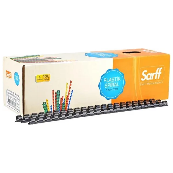 Sarff 10mm.SİYAH DELUX Plastik Spiral 100 Adet