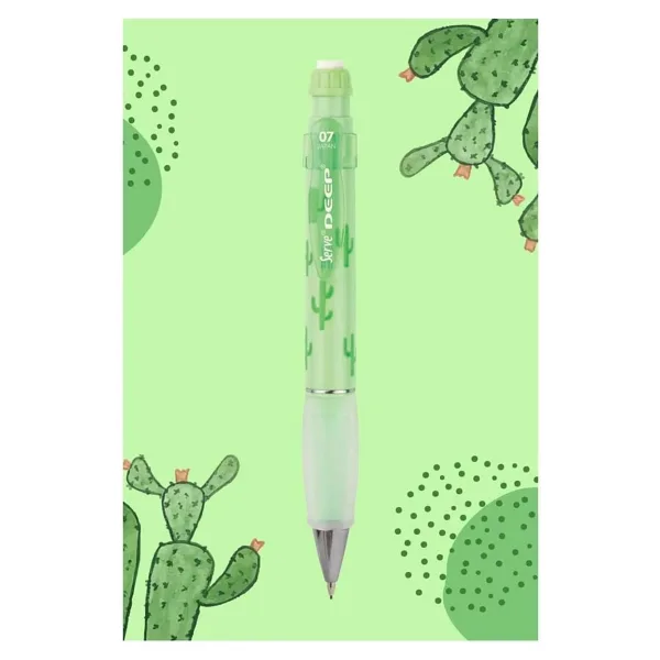 Serve Deep Doğa Teması Kaktüs Desenli Elma Yeşili 0.7 mm Uçlu Kalem