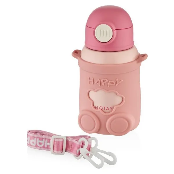 Shotay Happy Everyday ST-8816 Pembe 480 ml Pipetli Çelik Termos Matara