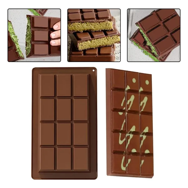 Silikon Kalıp Dubai Çikolata Bar ve Kek Büyük Boy Derin Tablet Dubai Çikolatası Kalıbı