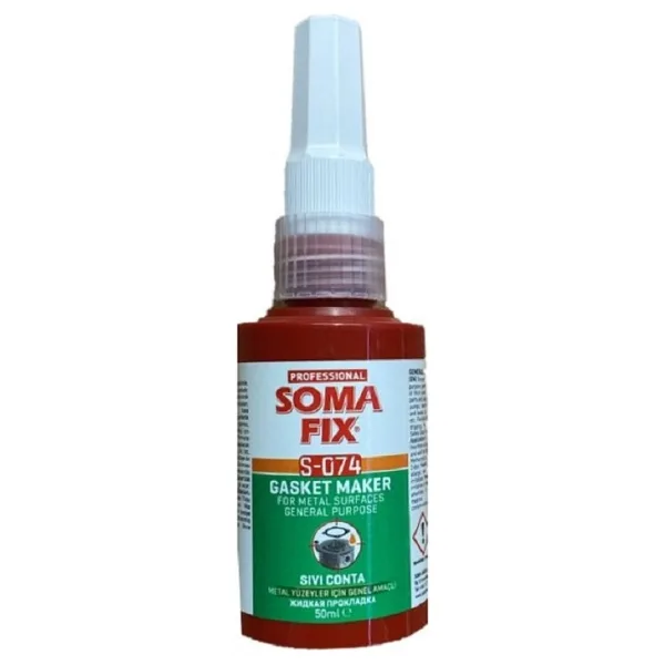 Somafix 50 ml Somafix Genel Amaçlı Sıvı Conta Akordiyon Metal Yüzeyler Için Turuncu S074 - 1 Adet