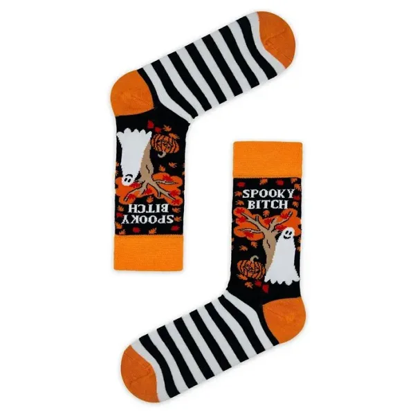 Spooky B.tch Yazılı Halloween Çorabı