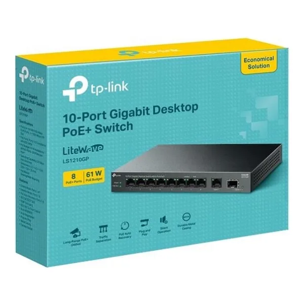 TP-Link LS1210GP 9 Port 10/100/1000 Mbps Gigabit PoE Switch