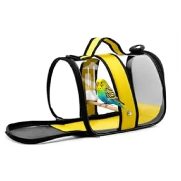 Tünekli, Suluklu Muhabbet Kuşu Taşıma Çantası (HAVA KANALLI) Royal Milano-mavi (33CMX23CMX22CM) (Sarı)