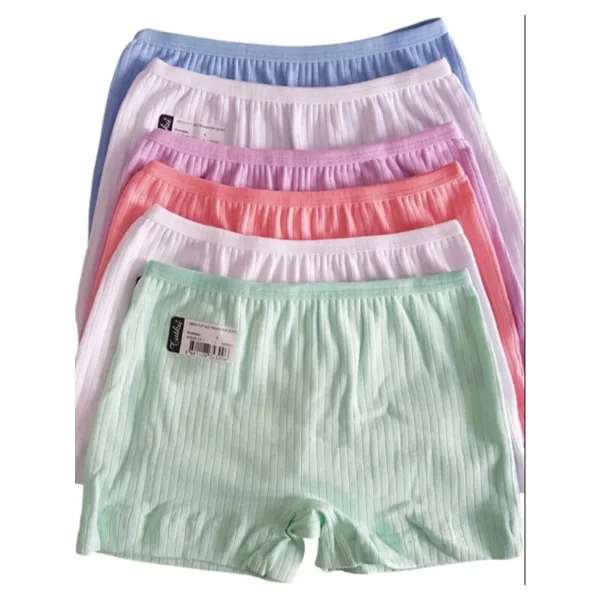 Tutku 6'lı Paket Fitilli Elastan Kız Çocuk Külot Boxer Şort - 5 - 6 Yaş - Göründüğü Gibi