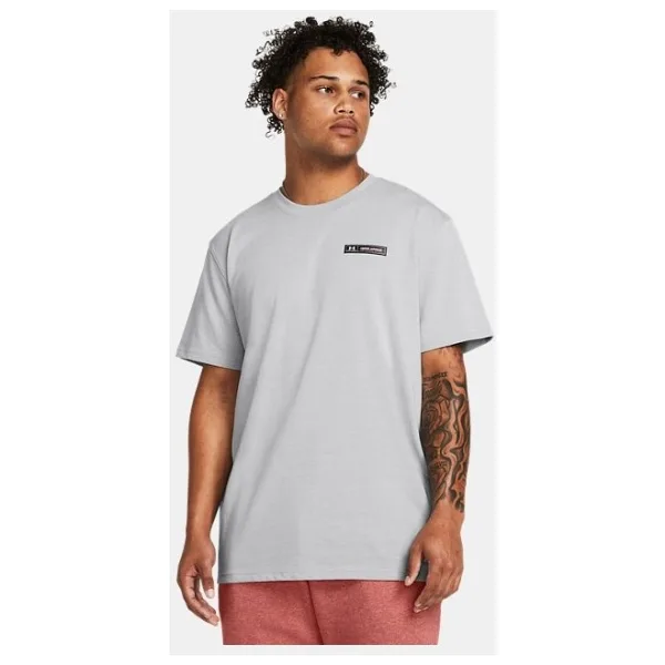 Under Armour Heavyweight Armour Label 1382831-011 Gri Kısa Kollu Bisiklet Yaka Erkek Tişört