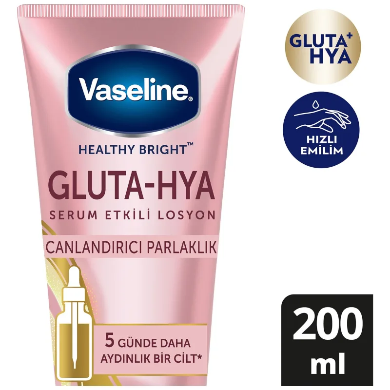 Vaseline Gluta Hya Serum Etkili Canlandırıcı Parlaklık Vücut Losyonu 200 ml