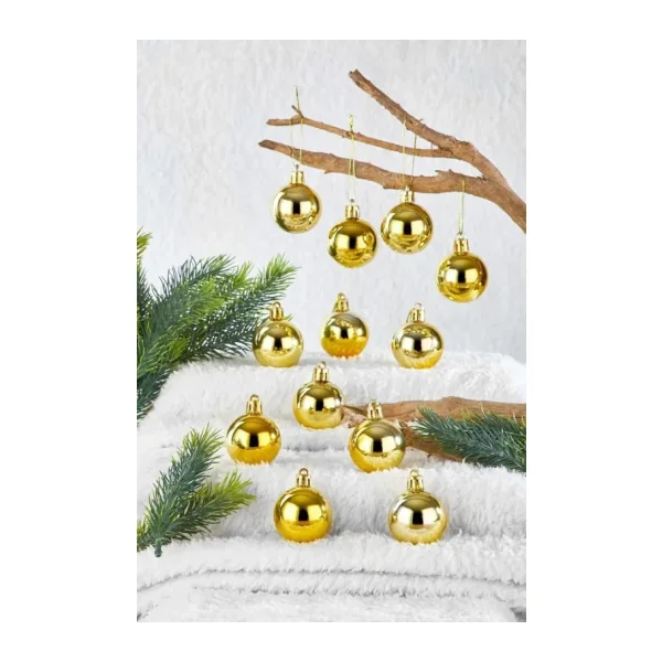 Waldern Gold Yılbaşı Çam Ağacı Süsü 4 Cm 12'Li