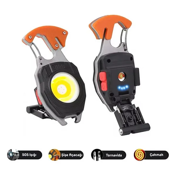 Wison Çok Fonksiyonlu Şarjlı Anahtarlıklı Fener Mavi (Ws-5050)