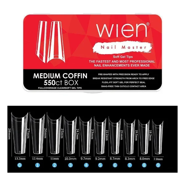 Yeni Nesil Protez Tırnak Jel Tips Soft Gel Tips Medium Coffin 550 adet