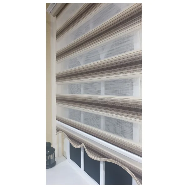 Zebra Stor Plise Renk Geçişli Kahve Etek Dilimli STB 484