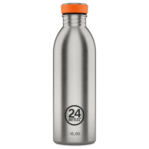 24 Bottles Urban Bottle Brushed Steel Paslanmaz Çelik Su Şişesi 500 ml - Gri
