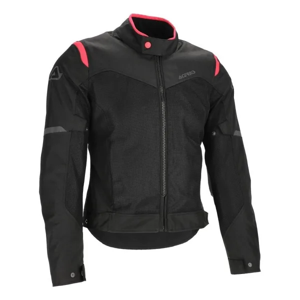 Acerbis Ramsey Vented 2.0 Kadın Siyah-Pembe Yazlık Motosiklet Montu