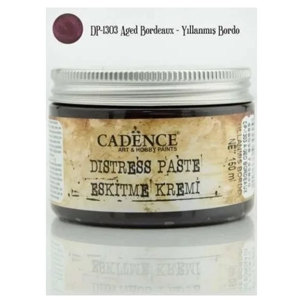 Cadence Distress Paste Eskitme Kremi 150 ml. Yıllanmış Bordo 1303