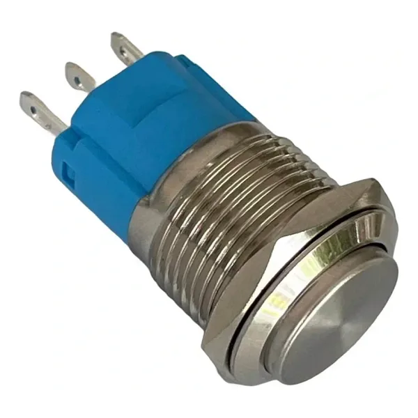 D21 16mm Metal Mavi halka Ledli Kalıcı Buton 24V