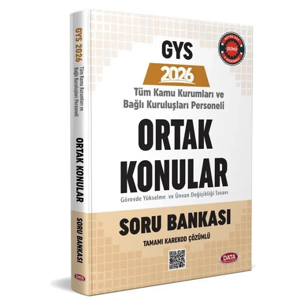 Data Yayınları 2026 Türkiye Kamu Kurumları ve Bağlı Kuruluşları Personeli GYS ve Unvan Değişikliği Ortak Konular Soru Bankası -
