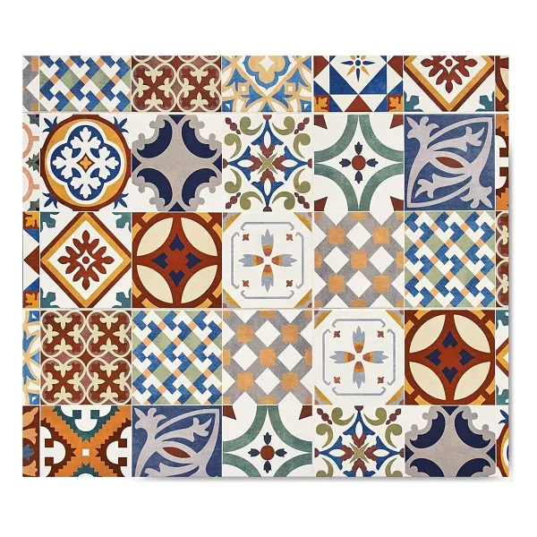 DECORİTA Çini Desen Cam Ocak Arkası Koruyucu 49,5cm x 76cm