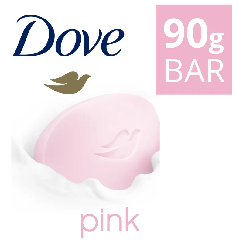 Dove Güzellik Sabunu - Tüm Cilt Tiplerine Uygun, Nemlendirici Kremle Zenginleştirilmiş, 90 g, Pembe