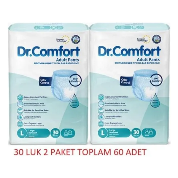 Dr.Comfort Emici Külot Büyük Boy L 30'lu 2 Adet Hasta Bezi