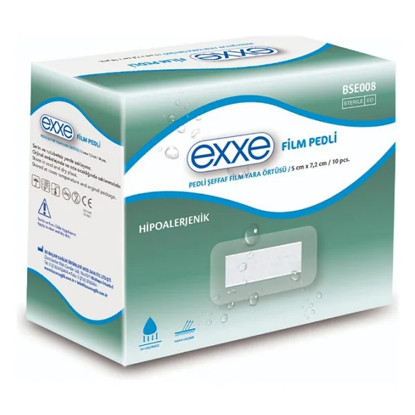 Exxe Film Pedli Steril Şeffaf 10x30 cm 10'lu Yara Örtüsü
