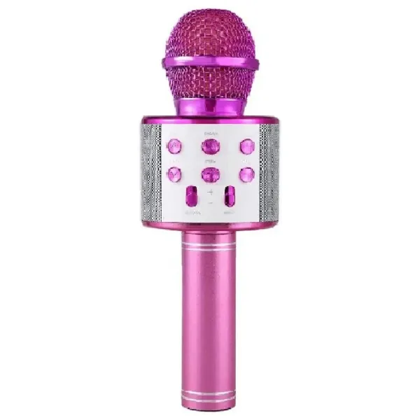 FİOPLUS Karaoke Mikrofon Dahili Hoparlörlü Usb Flash Tf Kart Destekli Ses Değiştirme Efektli Çocuk Mikrofonu