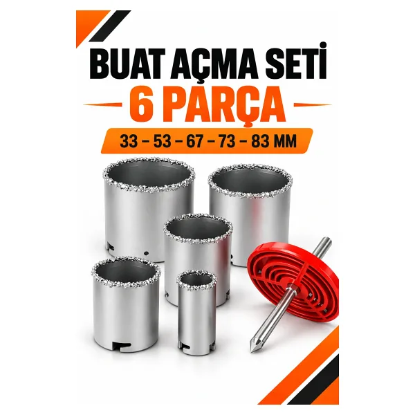 FREED TOOLS 6 parça Beton Delme Buat açma Panç seti