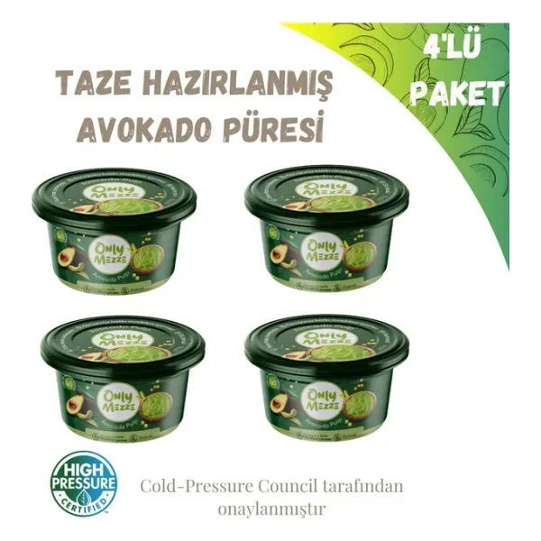 FRESH Avokado Püresi Soğuk Sıkım ( Cold Pressed ) 800gr 4'lü Paket