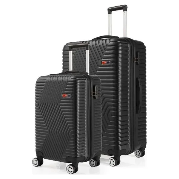 G&d Polo Suitcase Abs Kabin ve Büyük Boy Siyah 2'li Valiz Seti 600.01-SET-BK