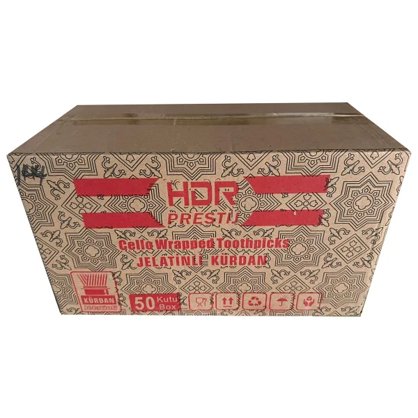 Hdr Burpak Jelatinli / Poşetli Ahşap Kürdan - 400 Adetlik 50 Paket
