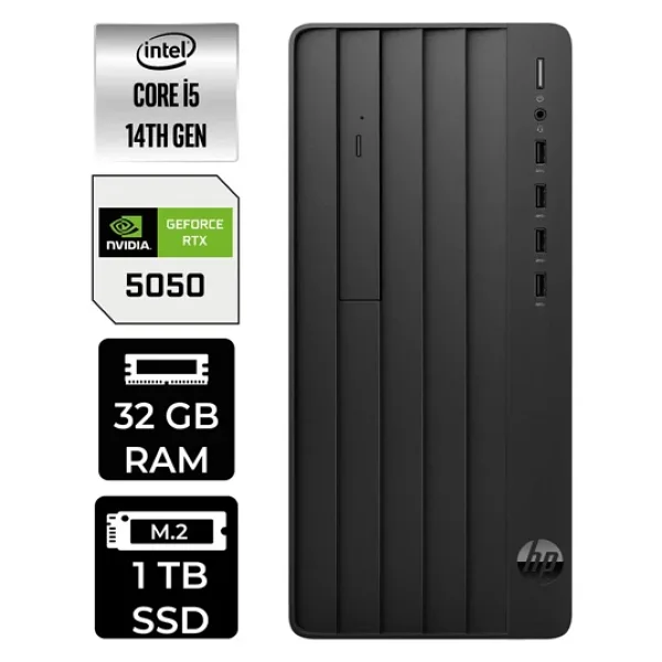 HP 240 PRODESK 2 i5 14400 32GB 1TB SSD RTX5050/8GB W11P Masaüstü Bilgisayar & PER4 USB Bellek
