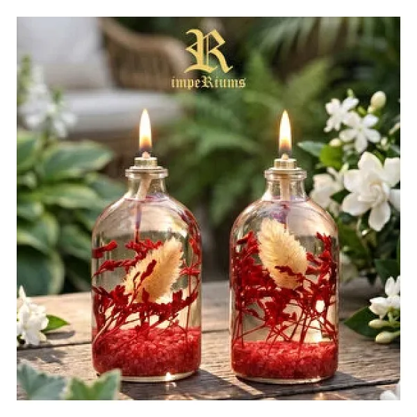 impeRiums Dekoratif Kandil Mum 100 ml Kırmızı 2'li Set