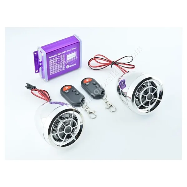 İthal Motosiklet Mp3 Çalar + Alarm Bluetooth Özellikli Nikel