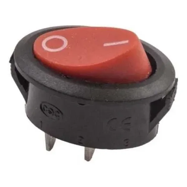 KCD1-3 Oval On/Off Anahtar 2 Pin Kırmızı