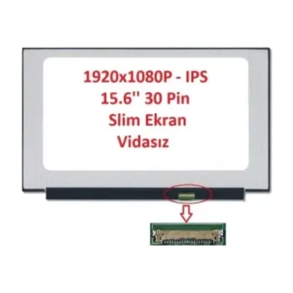 Lenovo Thinkpad E15 2019 TP00117A Notebook Lcd Ekran 15.6'' Slim Led 30 Pin IPS