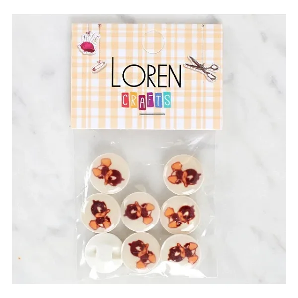 Loren Crafts 8'Li Ördek Düğme - 1201