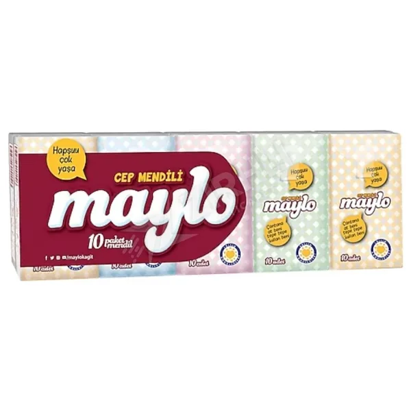 Maylo 10'lu Paket 100 Yaprak Kağıt Cep Mendili
