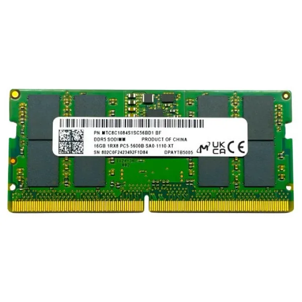 Micron 16 GB 5600 MHz CL46 MTC8C1084S1SC56BD1 DDR5 Ram