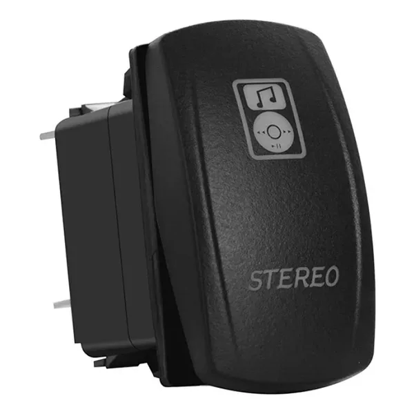 ON-OFF Mavi Işıklı Anahtar 5-Pin 12V-24V - Stereo