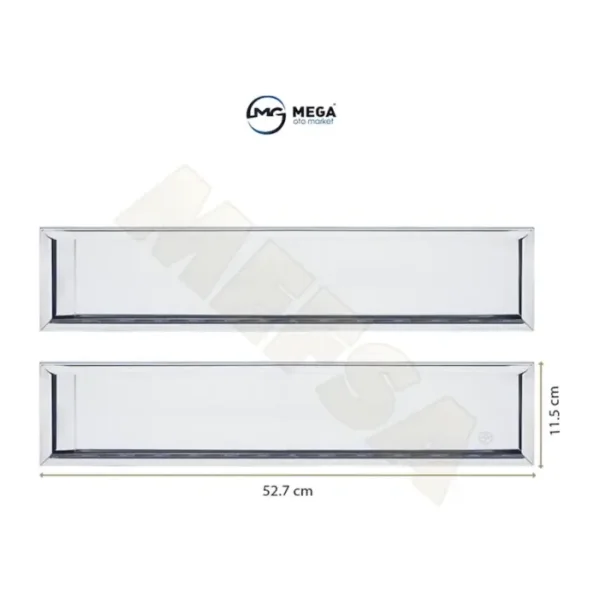 Paslanmaz Krom Metal Plakalık 52.7Cm X 11.5Cm 2 Adet 357558117