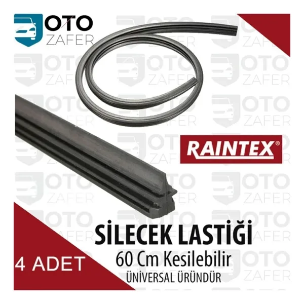 RAINTEX Silecek Lastiği 60 cm Kesilebilir 4 Adet Muz Ve Telli Silecekler Için Uyumlu