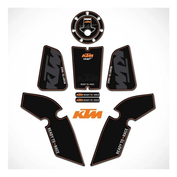 Redline Grafik Ktm Duke 125-200-390 Grenaj Koruyucu Tank Pad Seti Siyah Turuncu