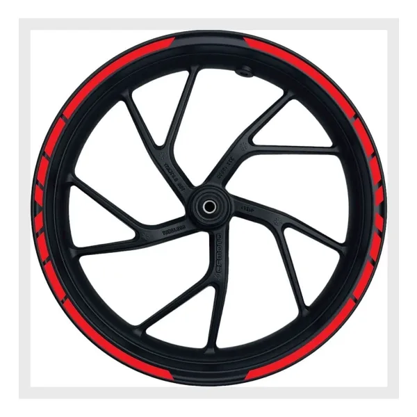 Run Grafik Shop Yamaha Motorsiklet Kırmızı Reflektörlü Jant Şeridi 17 Inç Takım Halinde