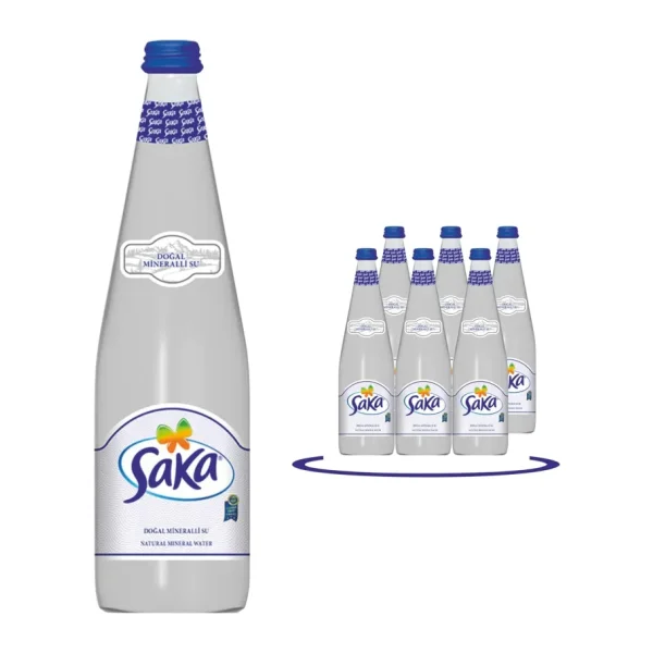 SAKA Doğal Mineralli Su Cam Şişe 750 ML x 6