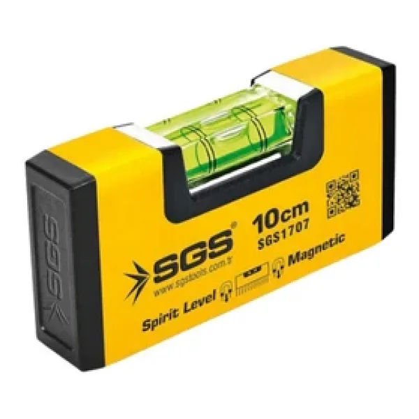 Sgs Alüminyum Mıknatıslı Su Terazisi Mini 10 cm.