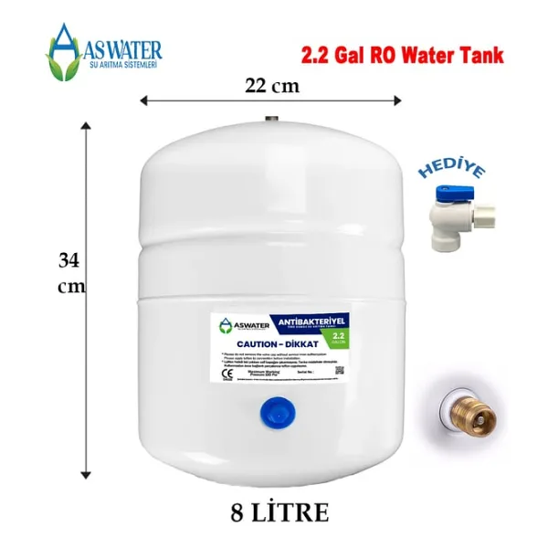 Su Arıtma Cihazı Çelik Su Tankı 2.2 Galon 8lt Tank