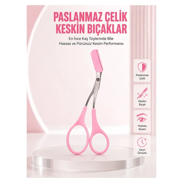 Taraklı Kaş Düzeltme Makası - Hassas Şekillendirme ve Kolay Kullanım ( Lisinya )