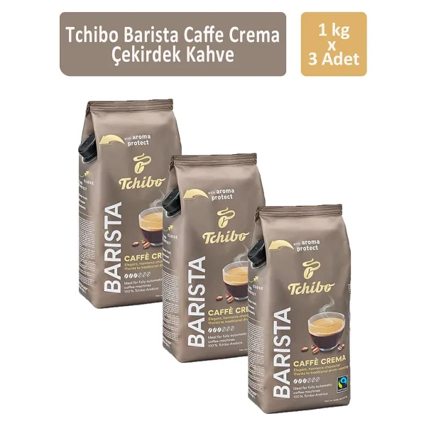 Tchibo Barista Caffe Crema Çekirdek Kahve 1 kg 3'lü