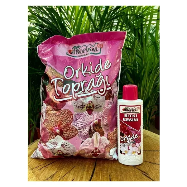 TROPİKAL Orkide Toprağı 3 Lt + Orkide Çiçek Açtıran Bitki Besini 225 Ml